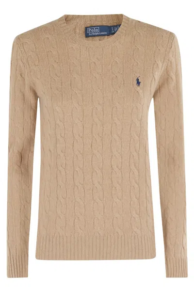 Polo Ralph Lauren Circle Neck Wool Cashmere Blend Julianna Pullover In Gold