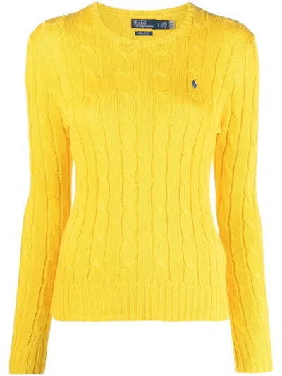 Polo Ralph Lauren Citron Yellow Cotton Sweater With Signature Pony Motif