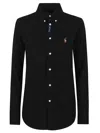 Polo Ralph Lauren Classic Black Button-down Shirt With Tailored Fit In Black