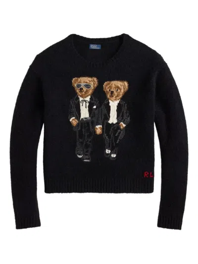 Polo Ralph Lauren Classic Black Sweater With Ribbed Cuffs And Hem