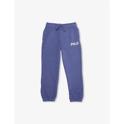 Polo Ralph Lauren Kids' Classic Blue Brand-embroidery Elasticated-cuffs Cotton-blend Trousers 4-7