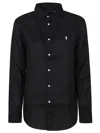 Polo Ralph Lauren Classic-long Sleeve-button Front Shirt In Black