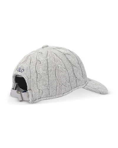 Polo Ralph Lauren Classic Cable Knit Cap In Gray