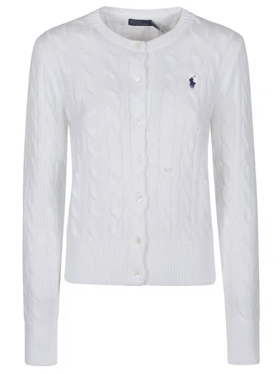 Polo Ralph Lauren Classic Cable Knit Cotton Cardigan In White