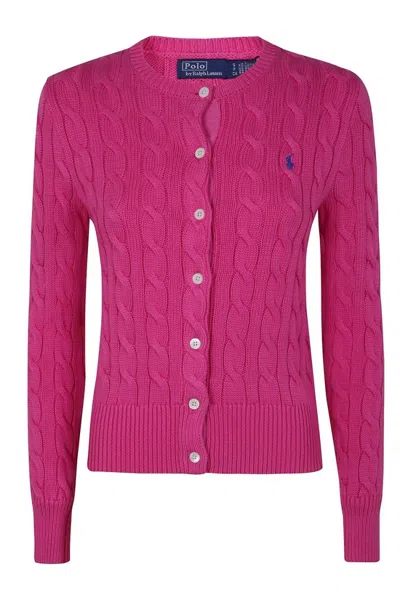 Polo Ralph Lauren Classic Cable Knit Sweater With Button-up Front