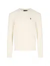 Polo Ralph Lauren Classic Cable-knit Sweater With Ribbed Hem And Embroidered Logo In Multi