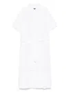 Polo Ralph Lauren Classic Collar Chemisier Dress With Waist-cinching Belt In White