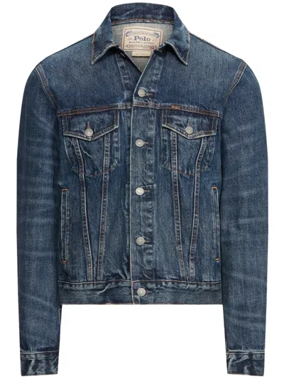 POLO RALPH LAUREN CLASSIC-COLLAR COTTON DENIM JACKET,71067323500112365898