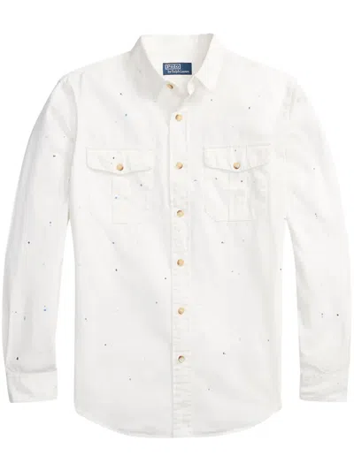 Polo Ralph Lauren Classic-collar Cotton Shirt In White