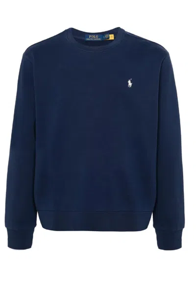 Polo Ralph Lauren Crewneck Sweatshirt In Deep Navy Blue With Embroidered Logo