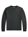 Polo Ralph Lauren Ribbed Cuff Long Sleeve Crew Neck Sweater In Gray
