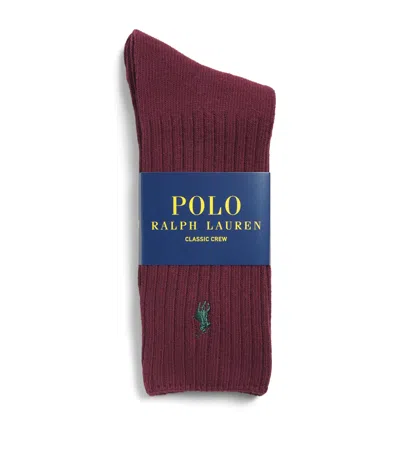 Polo Ralph Lauren Classic Crew Socks In Brown