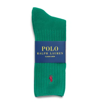Polo Ralph Lauren Classic Crew Socks In Green