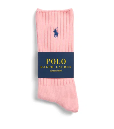 Polo Ralph Lauren Classic Crew Socks In Pink