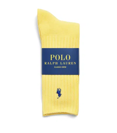 Polo Ralph Lauren Classic Crew Socks In Gold