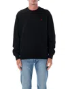 Polo Ralph Lauren Black Crewneck Sweatshirt With Pony Embroidery In Cotton Blend Man In Blue
