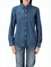 Polo Ralph Lauren Button-front Denim Shirt With Tailored Fit And Embroidered Logo In Blue