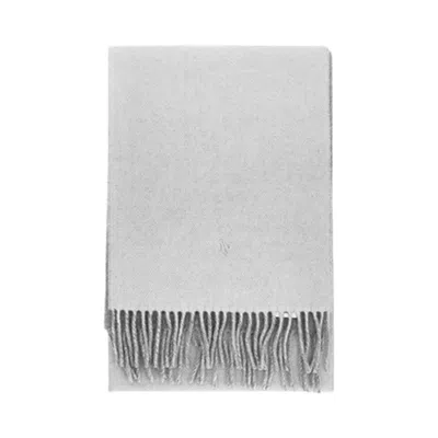 Pre-owned Polo Ralph Lauren Classic Double Faced Recycled Wool Scarf 'cream/light Vintage Heather' | Men's Siz
