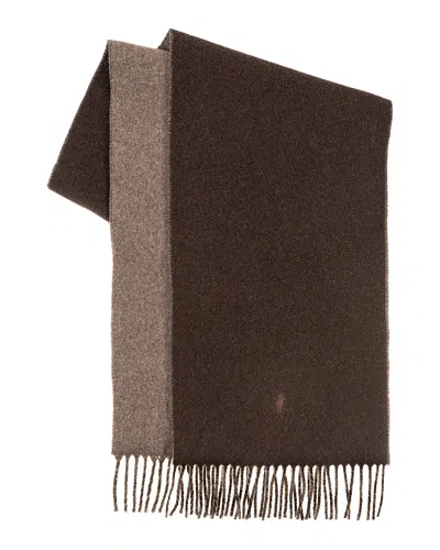 Polo Ralph Lauren Classic Double Faced Wool Scarf In Burgundy