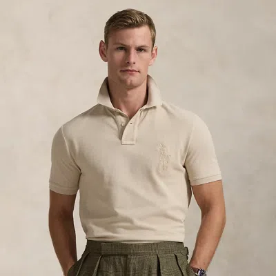 Polo Ralph Lauren Classic Fit Big Pony Mesh Polo Shirt In Stoneware Grey