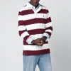 Polo Ralph Lauren Classic Fit Burgundy/cream Striped Polo Shirt In Burgundy