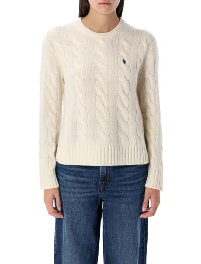 Polo Ralph Lauren Classic Fit Cable Jumper In Neutrals