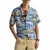 Polo Ralph Lauren Short Sleeve Tropical Print Lightweight Shirt In Polo Surf Scenic