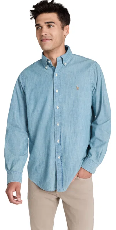 Polo Ralph Lauren Blue Cotton Polo Pony Chambray Shirt