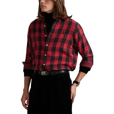 Polo Ralph Lauren Classic Fit Check Cotton Twill Button-down Shirt In Red
