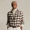 Polo Ralph Lauren Classic Fit Checked Twill Workshirt In Brown