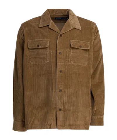 Polo Ralph Lauren Classic Fit Corduroy Camp Shirt In Brown