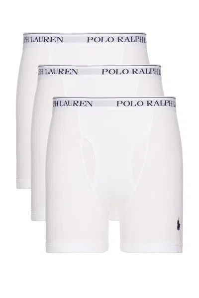 Polo Ralph Lauren Classic Fit Cotton 3 Pack Boxer Brief In White & Cruise Navy Pp