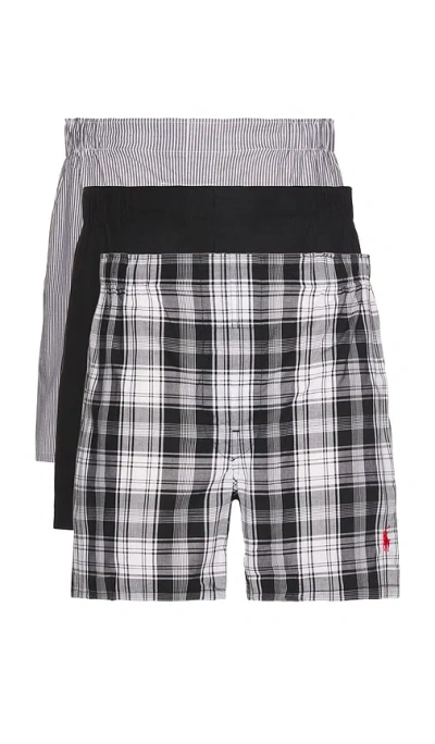 Polo Ralph Lauren Classic Fit Cotton Boxer 3 Pack In Gray