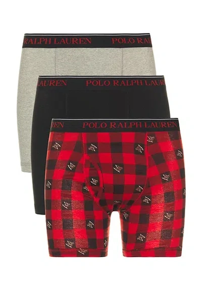 Polo Ralph Lauren Classic Fit Cotton Boxer Briefs 3 Pack In Multi