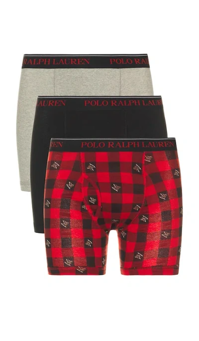 Polo Ralph Lauren Classic Fit Cotton Boxer Briefs 3 Pack In Multi