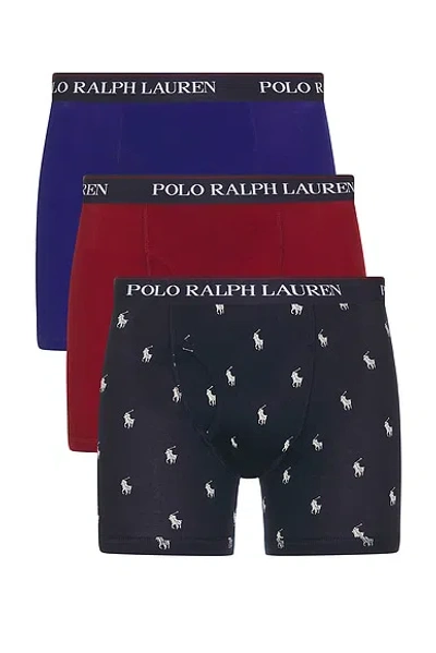 Polo Ralph Lauren Classic Fit Cotton Boxer Briefs 3 Pack In Multi
