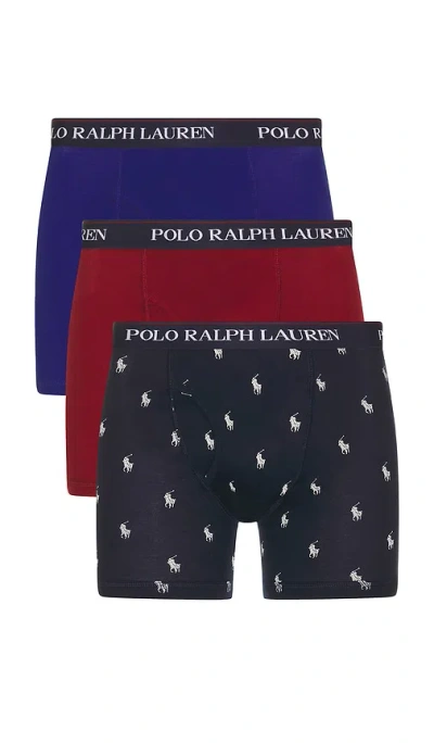 Polo Ralph Lauren Classic Fit Cotton Boxer Briefs 3 Pack In Multi