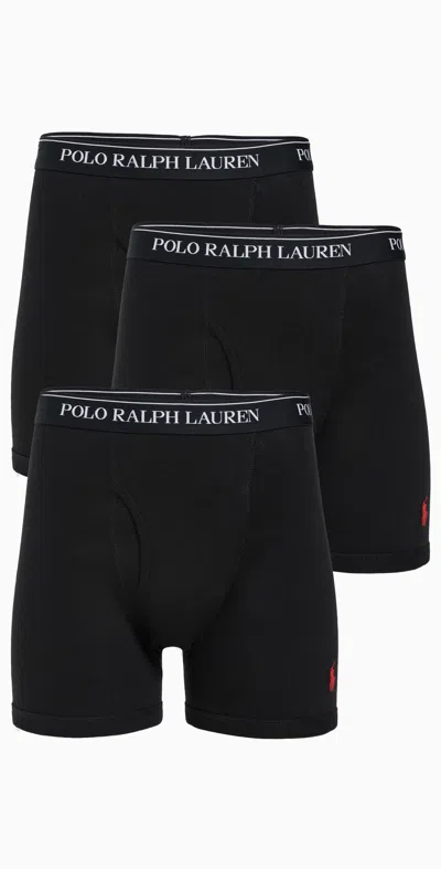 Polo Ralph Lauren Classic Fit Cotton Boxer Briefs 3 Pack Polo Black
