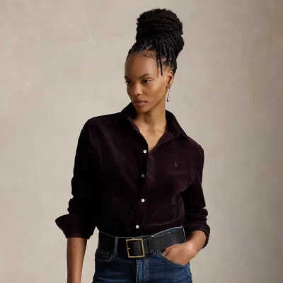 Polo Ralph Lauren Classic Fit Cotton Corduroy Shirt In Midnight Merlot