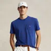 Polo Ralph Lauren Classic Fit Cotton-linen Pocket T-shirt In Blue