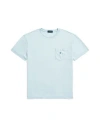 Polo Ralph Lauren Classic Fit Cotton-linen Pocket T-shirt Man T-shirt Light Blue Size L Cotton, Line