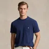 Polo Ralph Lauren Classic Fit Cotton-linen Pocket T-shirt In Blue