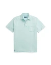 Polo Ralph Lauren Classic Fit Cotton-linen Polo Shirt Man Polo Shirt Sky Blue Size L Cotton, Linen