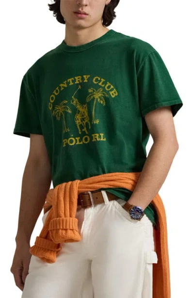 Polo Ralph Lauren Classic Fit Country Club Cotton Graphic T-shirt In Green