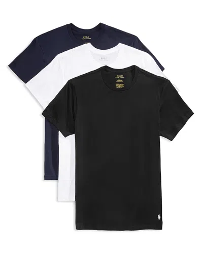Polo Ralph Lauren Classic Fit Crewneck Undershirt, Pack Of 3 In Black/navy/white