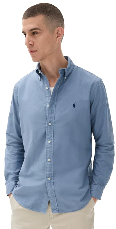 Polo Ralph Lauren Classic Fit Garment Dyed Oxford Shirt Channel Blue