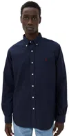 Polo Ralph Lauren Slim Fit Corduroy Shirt Man Shirt Midnight Blue Size M Cotton In Navy