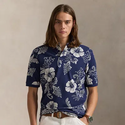 Polo Ralph Lauren Classic Fit Hibiscus Mesh Polo Shirt In Two Tone Hibiscus