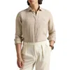 Polo Ralph Lauren Classic Fit Houndstooth Linen Button-up Shirt In Neutral