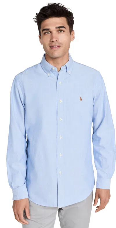 Polo Ralph Lauren Button Down Collar Shirt In Blue